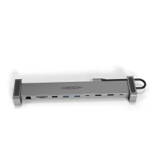 Origin Storage Travel Dock USB C 10in1 with dual HDMI 4k 60HZ Cablato 3.2 Gen 1 [3.1 1] Type-A + Type-C Grigio (Origin 60HZ) [OSDOCK-TD10-1]