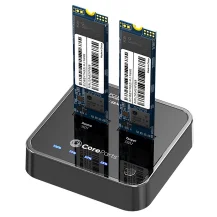 CoreParts MS-CLONER-NVME docking station per unitÃ  di archiviazione USB 3.2 Gen 2 [3.1 2] Type-C Nero (USB3.2 Type C [10Gpbs] M.2 - NVMe SSD cloner Docking Station for to with Clone Function Warranty: 24M) [MS-CLONER-NVME]