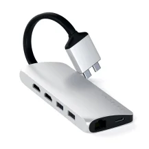 Satechi ST-TCDMMAS replicatore di porte e docking station per laptop USB 3.2 Gen 1 [3.1 1] Type-C Argento (Satechi TypeC Dual Multi Adptr Silver) [ST-TCDMMAS]