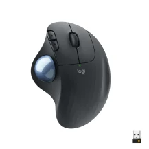 Logitech ERGO M575 Mouse Trackball Wireless - Facile controllo con il pollice, Tracciamento fluido, Design ergonomico e confortevole, per Windows, PC Mac, Bluetooth USB [910-005872]