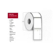 Etichette per stampante Capture Label 76 x 51mm, core 25mm, - Direct Thermal, Uncoated, Permanent, Perforated, 1370 labels roll, 12 rolls box Warranty: 12M [CA-800283-205]