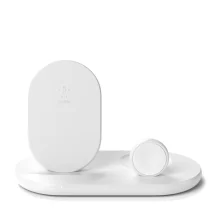 Caricabatterie Belkin BOOSTâ†‘CHARGE Bianco Interno (3IN1 WIRELES PAD/STAND/APLWATCH WHT) [WIZ001MYWH]