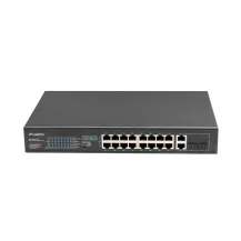 Lanberg RSFE-16P-2C-250 switch di rete Non gestito Gigabit Ethernet (10/100/1000) Supporto Power over (PoE) 1U Nero [RSFE-16P-2C-250]