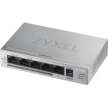 Switch di rete Zyxel GS1005HP Non gestito Gigabit Ethernet [10/100/1000] Supporto Power over [PoE] Argento (Zyxel GS1005-HP 5 Port PoE+ unmanaged desktop 4 x PoE 60 Watt) [GS1005HP-GB0101F]