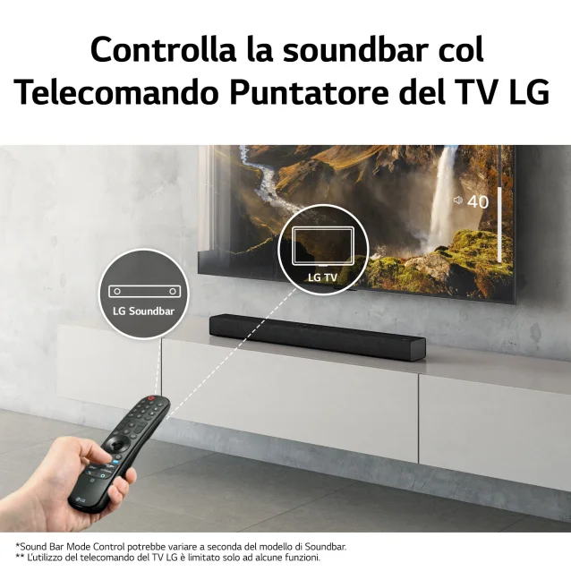 Altoparlante soundbar LG Soundbar S60Q 300W 2.1 canali, Dolby Atmos Virtual, 4K Pass Through, NOVITÀ 2022 [S60Q.CEUSLLK]