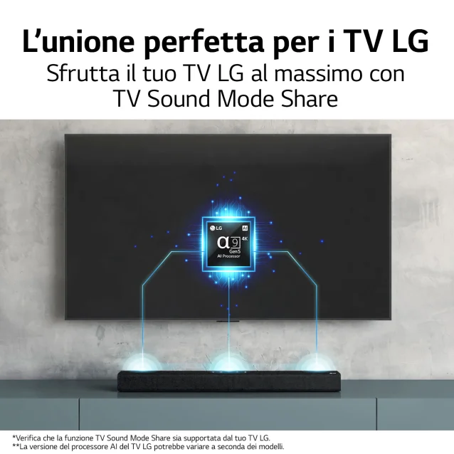 Altoparlante soundbar LG Soundbar S60Q 300W 2.1 canali, Dolby Atmos Virtual, 4K Pass Through, NOVITÀ 2022 [S60Q.CEUSLLK]