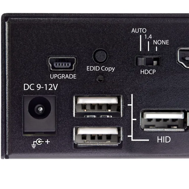 StarTech.com KVM Switch HDMI a 2 porte - Monitor singolo 4K 60Hz Ultra HD HDR 2.0 per PC con USB 3.0 Hub [5Gbps] e 4x HID, Audio Commutazione tasti rapidi Conforme allo standard TAA (2 PT SWITCH 60HZ ULTRA [SV231HU34K6]