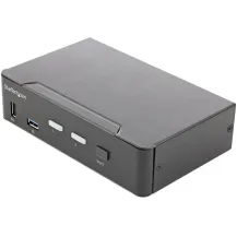 StarTech.com KVM Switch HDMI a 2 porte - Monitor singolo 4K 60Hz Ultra HD HDR 2.0 per PC con USB 3.0 Hub [5Gbps] e 4x HID, Audio Commutazione tasti rapidi Conforme allo standard TAA (2 PT SWITCH 60HZ ULTRA [SV231HU34K6]