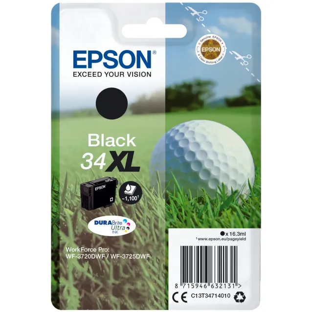 Cartuccia inchiostro Epson Golf ball Singlepack Black 34XL DURABrite Ultra Ink [C13T34714010]