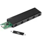 Box per HD esterno StarTech.com Enclosure USB-C a M.2 NVMe o SATA SSD 10Gbps - Case portatile PCIe/SATA NGFF in alluminio SDD Cavi host USB Type-C e USB-A Supporta 2230/2242/2260/2280 [SM2E1BMU31C]