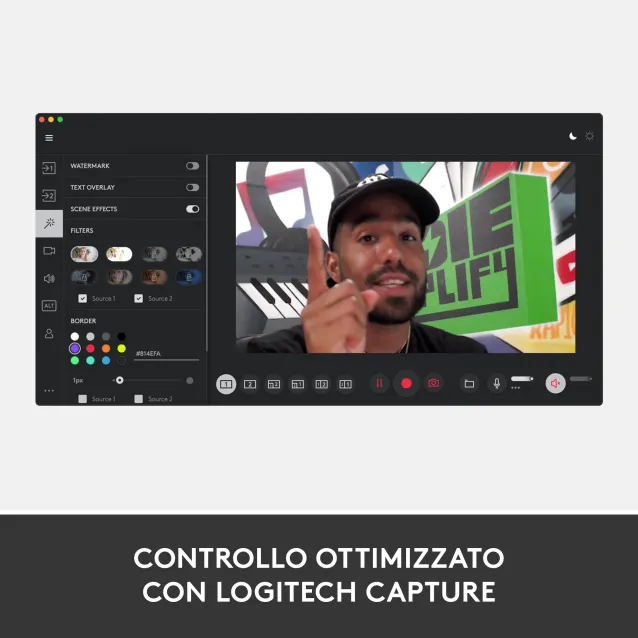 Logitech for Creators StreamCam - Webcam Premium per Streaming e Creazione Contenuti Video, Full HD 1080p 60 fps, Lente in Vetro Premium, Messa a Fuoco Automatica, USB, PC, Mac. Grafite [960-001281]