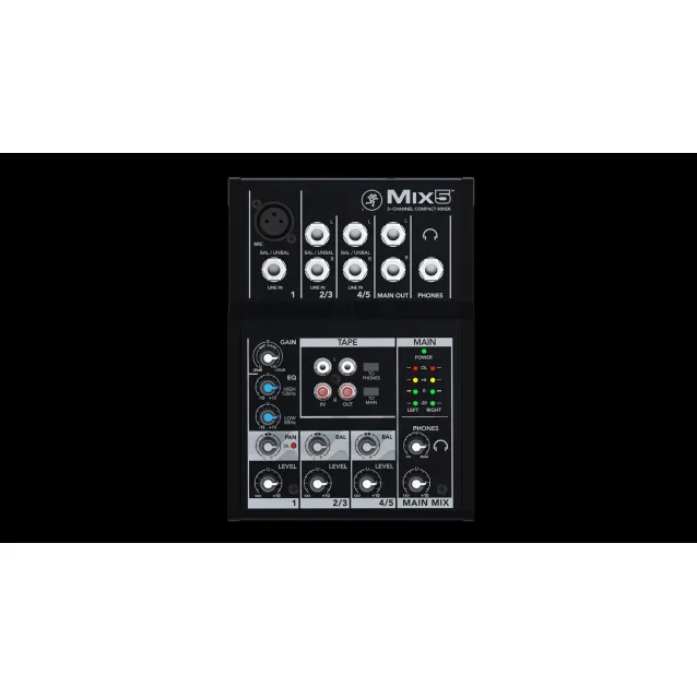 Mixer audio Mackie Mix5 5 canali 20 - 30000 Hz Nero