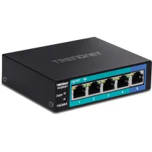 Trendnet TE-GP051 switch di rete Non gestito Gigabit Ethernet [10/100/1000] Supporto Power over [PoE] Nero (TRENDnet 5-Port PoE+ Switch [2Years warranty]) [TE-GP051]
