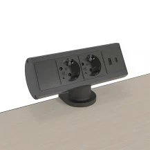 Kondator Smartline Desk Alu/Black - 2 Power, 1 USB Warranty: 12M [935-D2CC]