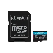 Memoria flash Kingston Technology Scheda microSDXC Canvas Go Plus 170R A2 U3 V30 da 512GB + adattatore [SDCG3/512GB]