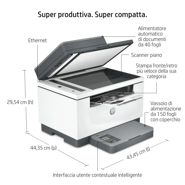 HP LaserJet Stampante multifunzione M234sdn, Bianco e nero, per Piccoli uffici, Stampa, copia, scansione, Scansione verso e-mail; scansione PDF [6GX00F]