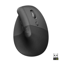 Logitech Lift Mouse Ergonomico Verticale, Senza Fili, Ricevitore Bluetooth o Logi Bolt USB, Clic Silenziosi, 4 Tasti, Compatibile con Windows / macOS iPadOS, Laptop, PC. Grafite [910-006473]