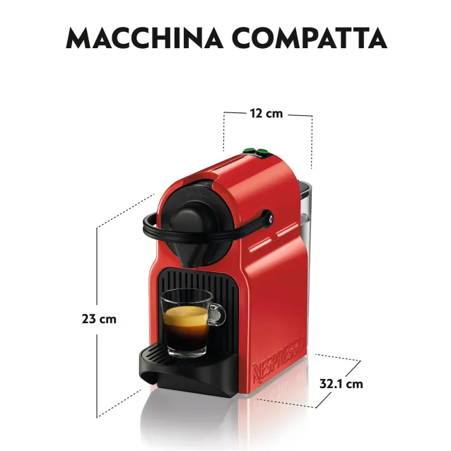 Macchina per caffè Krups Inissia caffé espresso, a capsule, 1260 W, 0.7 L, Rosso