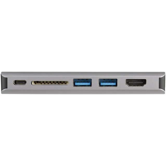 StarTech.com Adattatore multiporta USB C - Mini dock da viaggio USB-C con HDMI 4K o VGA 1080p Hub 3.0 3x, SD, GbE, audio, pass-through PD 100 W Docking station portatile per laptop / tablet [DKT30CHVAUSP]