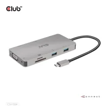CLUB3D CSV-1594 replicatore di porte e docking station per laptop USB 3.2 Gen 1 (3.1 1) Type-C Nero, Grigio [CSV-1594]