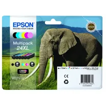 Cartuccia inchiostro Epson Elephant Multipack 24XL a 6 colori Nero, Ciano, Magenta, Giallo, Ciano-chiaro,Magenta-chiaro [C13T24384020]
