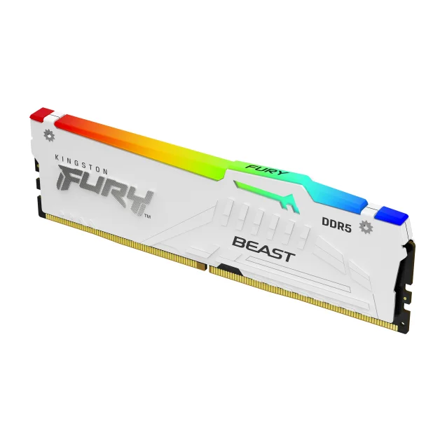 Memoria Kingston Technology FURY Beast 32 GB 6000 MT/s DDR5 CL36 DIMM (Kit da 2 moduli) White RGB EXPO [KF560C36BWEAK2-32]