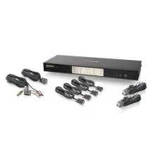 iogear GCS1644 switch per keyboard-video-mouse [kvm] Nero (4-Port Dual View Link - DVI KVMP Switch with Audio Warranty: 36M) [GCS1644]