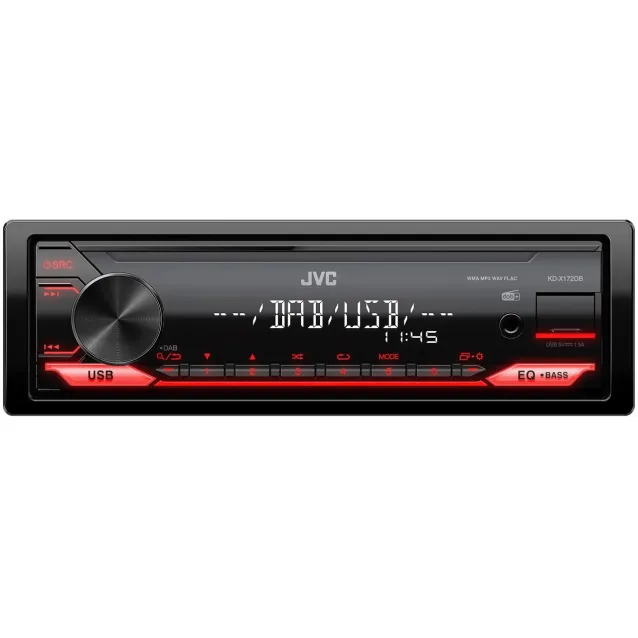Autoradio JVC KD-X172DB Ricevitore multimediale per auto Nero, Rosso 350 W [KD-X172DB]