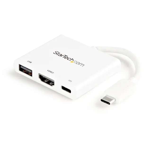 StarTech.com Adattatore Multifunzione USB-C a HDMI 4k con Power Delivery e porta USB-A - Bianco [CDP2HDUACPW]
