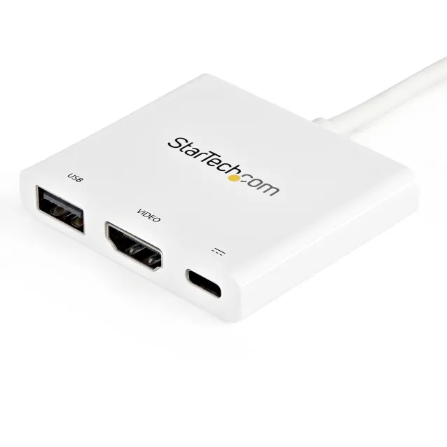 StarTech.com Adattatore Multifunzione USB-C a HDMI 4k con Power Delivery e porta USB-A - Bianco [CDP2HDUACPW]