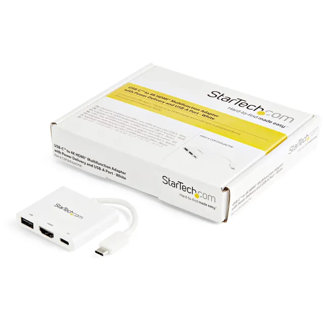 StarTech.com Adattatore Multifunzione USB-C a HDMI 4k con Power Delivery e porta USB-A - Bianco [CDP2HDUACPW]