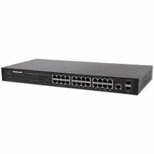 Intellinet 24-Port Network Switch, 24-Port (RJ45), Rackmount, Gigabit, 4 SFP, Ethernet Web-Smart, 10/100/1000 Mbit/ (Euro 2-pin plug)