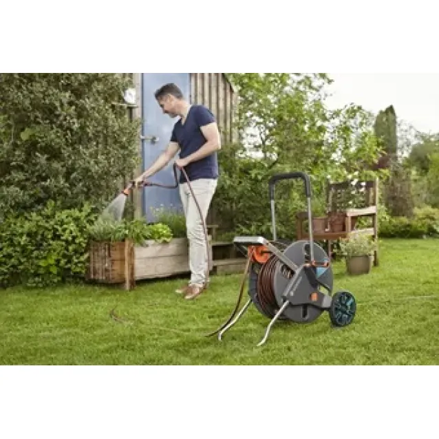 Gardena AquaRoll L Easy Carrello avvolgitubo Manuale Nero, Blu, Arancione [18520-20]