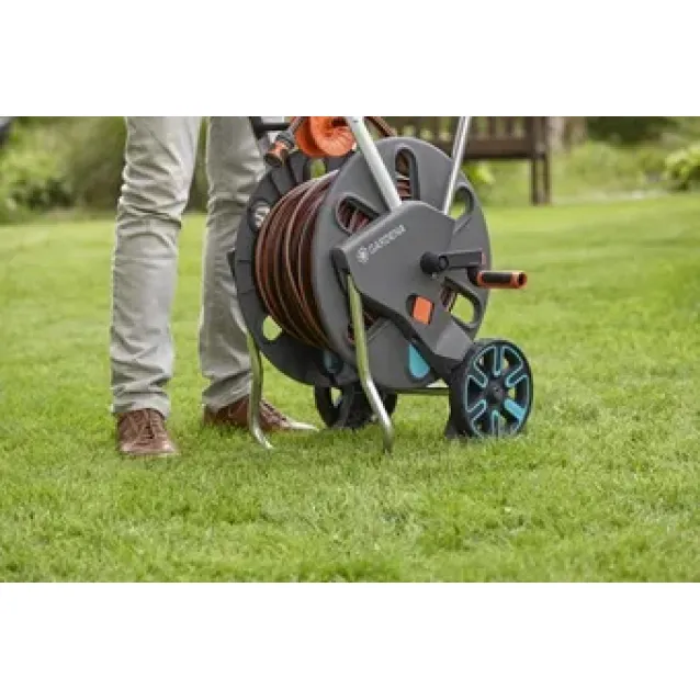 Gardena AquaRoll L Easy Carrello avvolgitubo Manuale Nero, Blu, Arancione [18520-20]