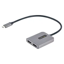 StarTech.com Adattatore USB-C HDMI - Hub USB C MST a Doppio 4K 60Hz Convertitore Type-C Multi Monitor per Notebook con cavo da 30 cm Splitter / Multi-Stream Trasport, HDR [MST14CD122HD]