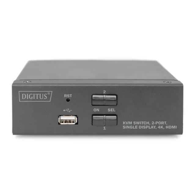 Digitus Switch KVM, 2 porte, schermo singolo 4K, HDMI® [DS-12870]