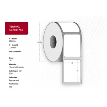 Etichette per stampante Capture CA-3011714 etichetta (Label 148 x 210mm, Core 76mm, - Thermal Transfer, Coated, Polyethylene Label, Permanent, No perforation, 650 labels roll, 4 rolls Warranty: 12M) [CA-3011714]