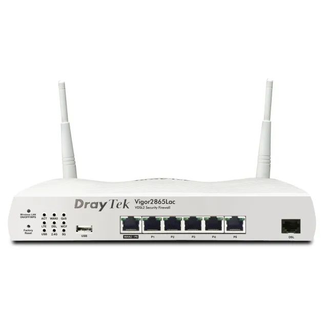 Draytek V2865VAC router wireless Gigabit Ethernet Dual-band (2.4 GHz/5 GHz) Grigio [V2865VAC-K]