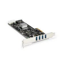 StarTech.com Adattatore scheda SuperSpeed USB 3.0 con 4 porte PCI Express (PCIe) canali da 5 Gbps dedicati - UASP Alimentazione SATA/LP4 [PEXUSB3S44V]