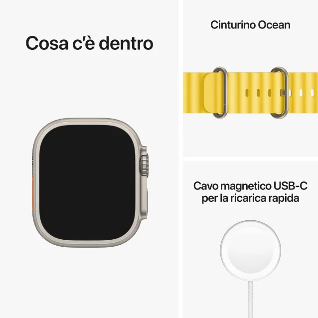 SCOPRI LE OFFERTE ONLINE SU Smartwatch Apple Watch Ultra GPS + Cellular,  49mm Cassa in Titanio con Cinturino Band Ocean Giallo [MNHG3TY/A]