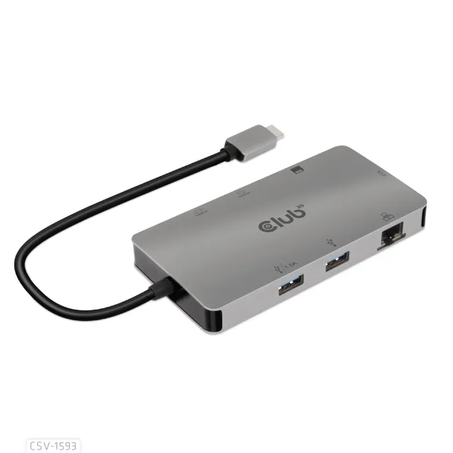 Hub USB CLUB3D CSV-1593 hub di interfaccia 3.2 Gen 1 (3.1 1) Type-C 16200 Mbit/s Metallico [CSV-1593]
