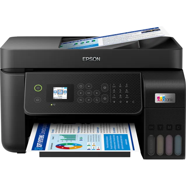 Epson EcoTank ET-4800 stampante multifunzione inkjet 4-in-1 A4, serbatoi ricaricabili alta capacità, 5 flaconi inclusi pari a 14000pag B/N 5200pag colore, Wi-FI Direct, USB [C11CJ65402]