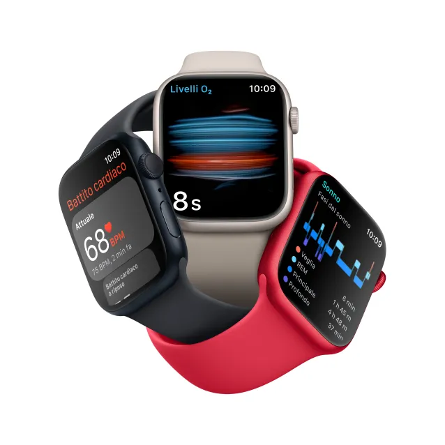 Smartwatch Apple Watch Series 8 GPS 41mm Cassa in Alluminio color (PRODUCT)RED con Cinturino Sport Band - Regular [MNP73TY/A]