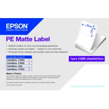 Etichette per stampante Epson PE Matte Label - Die-cut Fanfold sheets with sprockets: 203mm x 305mm, 500 labels [C33S045552]