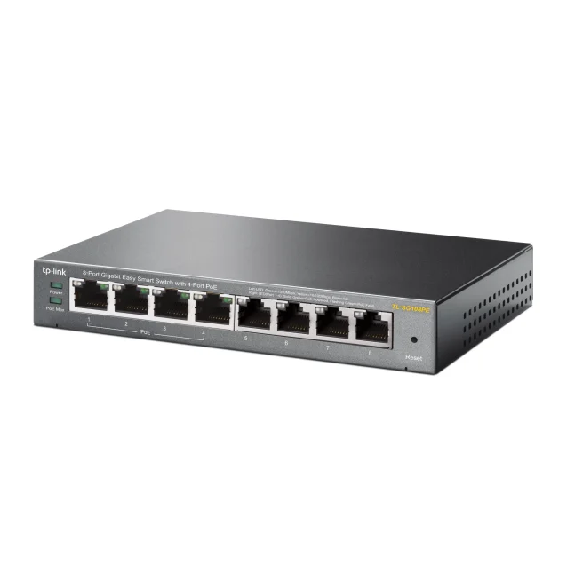 Switch di rete TP-Link TL-SG108PE Gestito L2 Gigabit Ethernet (10/100/1000) Supporto Power over (PoE) Nero [TL-SG108PE]