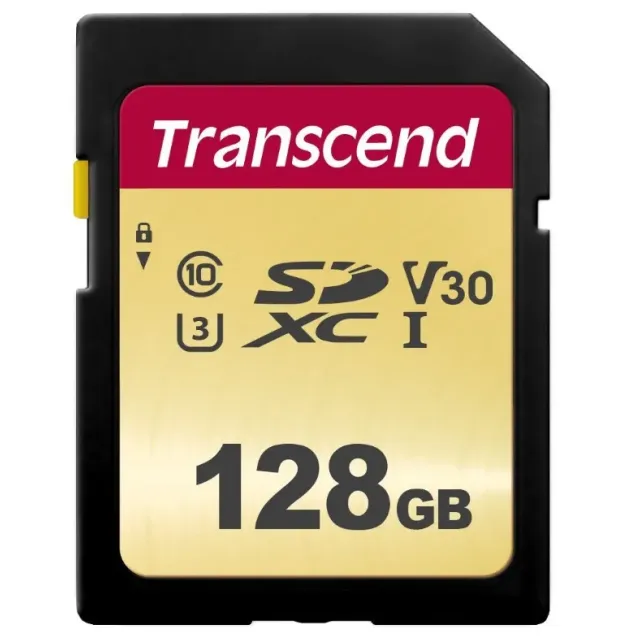 Memoria flash Transcend 128GB UHS-I U3 SD SDXC Classe 10 [TS128GSDC500S]