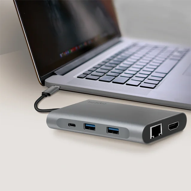 LogiLink UA0382 replicatore di porte e docking station per laptop Cablato USB 3.2 Gen 1 (3.1 1) Type-C Argento [UA0382]