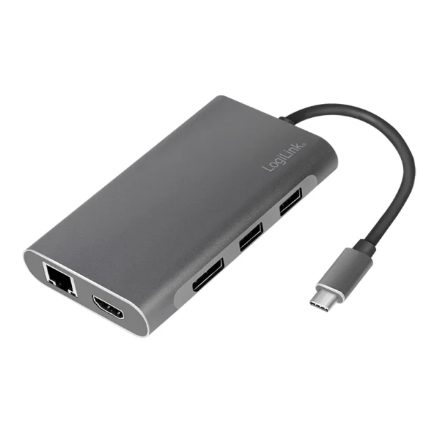 LogiLink UA0382 replicatore di porte e docking station per laptop Cablato USB 3.2 Gen 1 (3.1 1) Type-C Argento [UA0382]