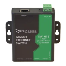Brainboxes SW-015 switch di rete Non gestito Gigabit Ethernet [10/100/1000] Nero, Verde (Brainboxes 5 port GBe Switch) [SW-015]
