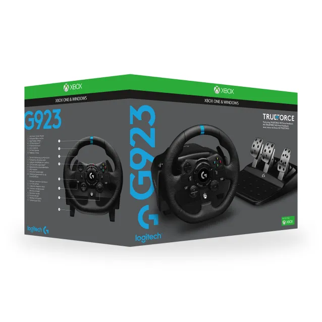 Logitech G G923 Nero USB 2.0 Sterzo + Pedali Analogico/Digitale PC, Xbox One, Series S, X [941-000158]